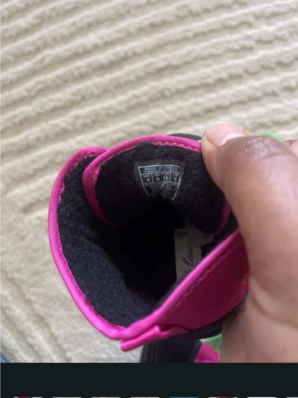 Ralph Lauren Infant Pink and Green Polo Winter Boots